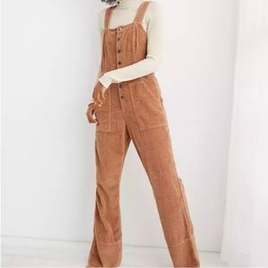 Aerie Corduroy Kick Flare Overalls M